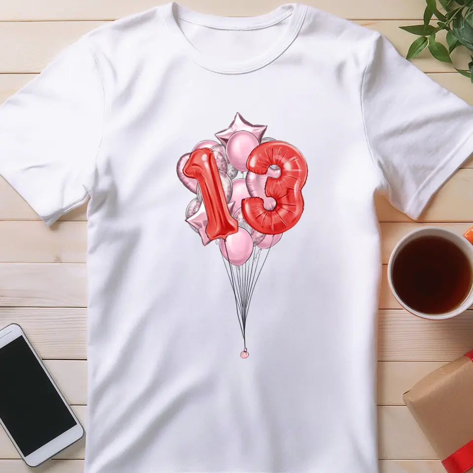 Koszulka personalizowana na urodziny - balony #5006
