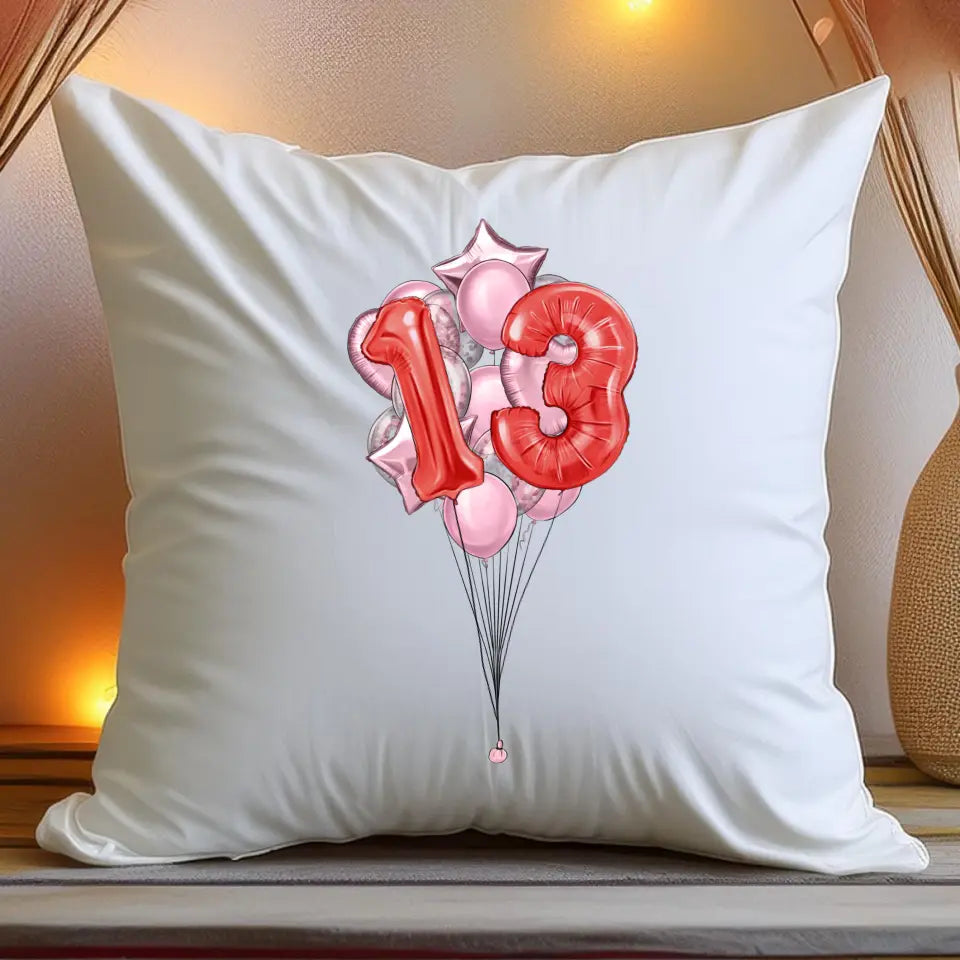 Poduszka personalizowana na urodziny - balony #5006