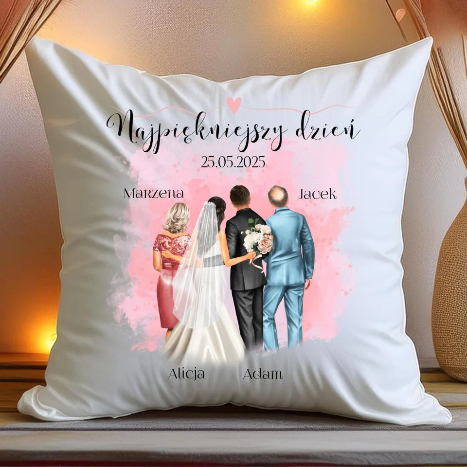 Poduszka personalizowana dla rodziny - ślub #837