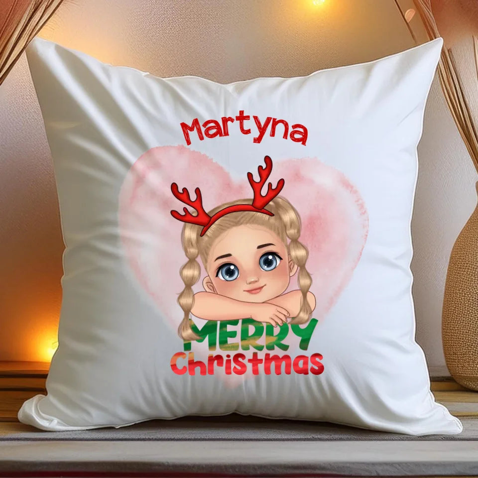 Poduszka personalizowana świąteczna dla dziewczynki #91
