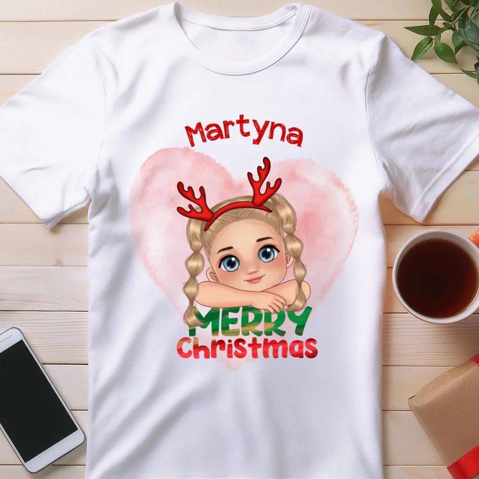 Koszulka personalizowana świąteczna dla dziewczynki #91
