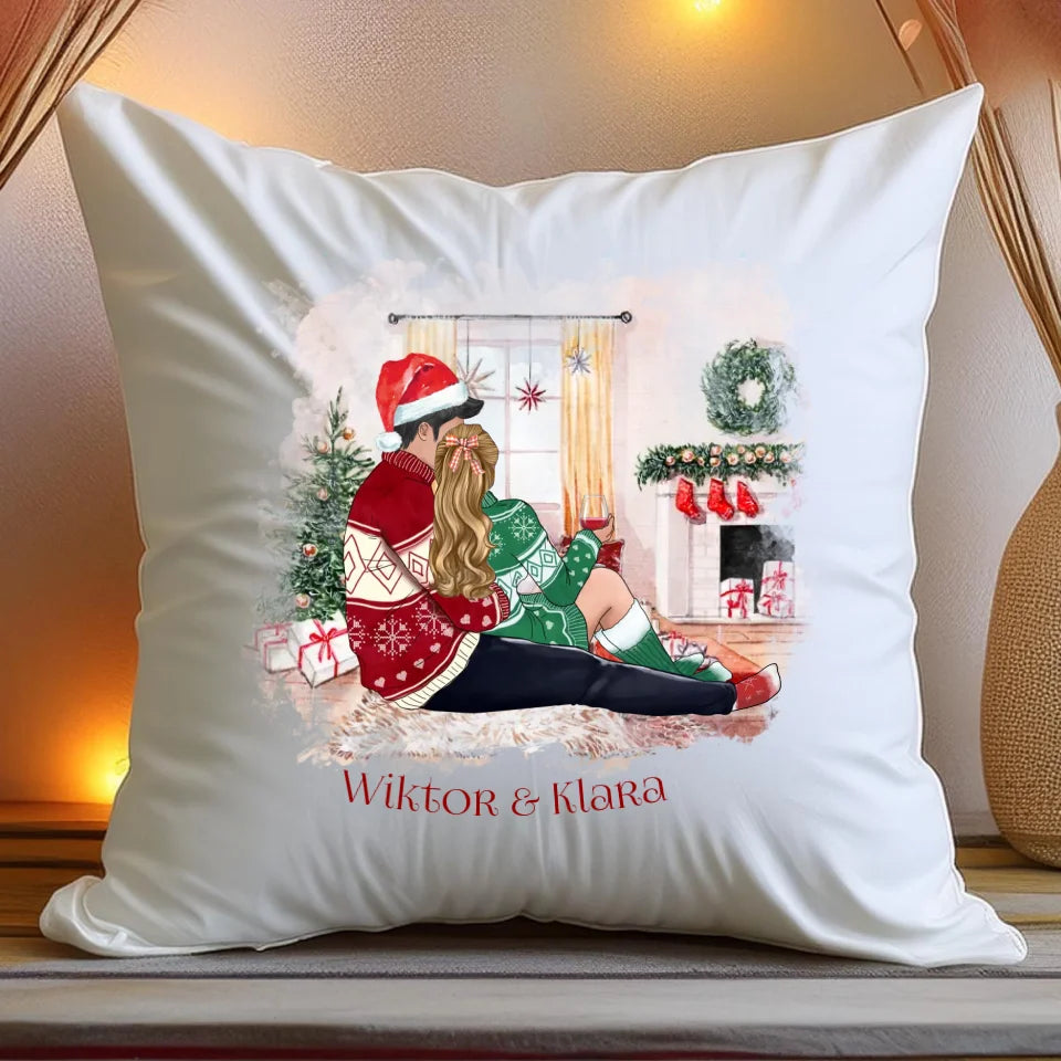 Poduszka personalizowana świąteczna dla par #58