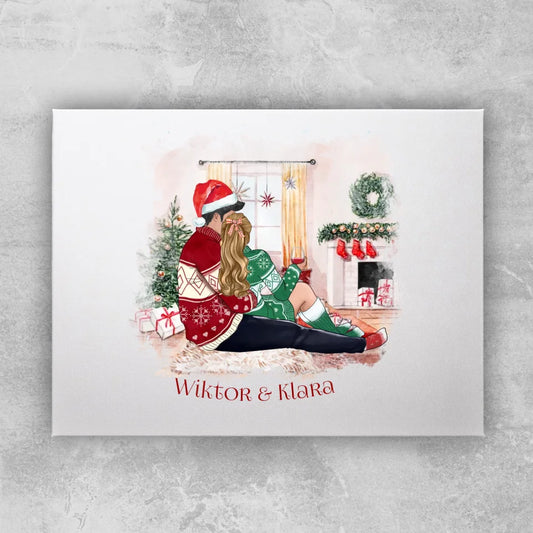 Obraz personalizowany świąteczny dla par #57