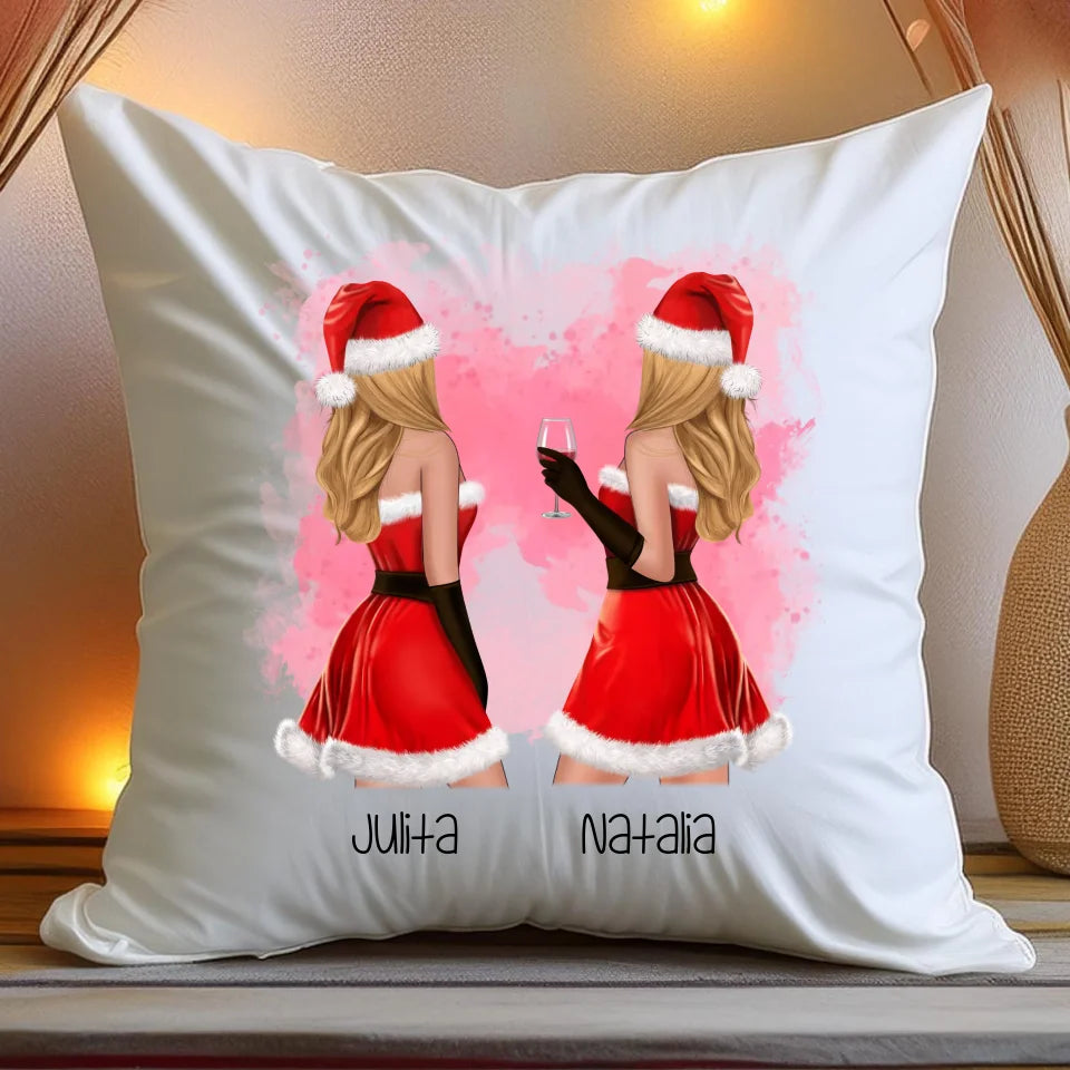 Poduszka personalizowana świąteczna dla przyjaciółek #128