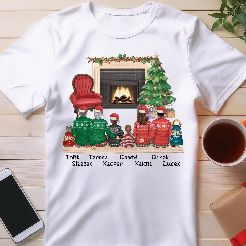 Koszulka personalizowana świąteczna dla rodziny - z pieskami #810