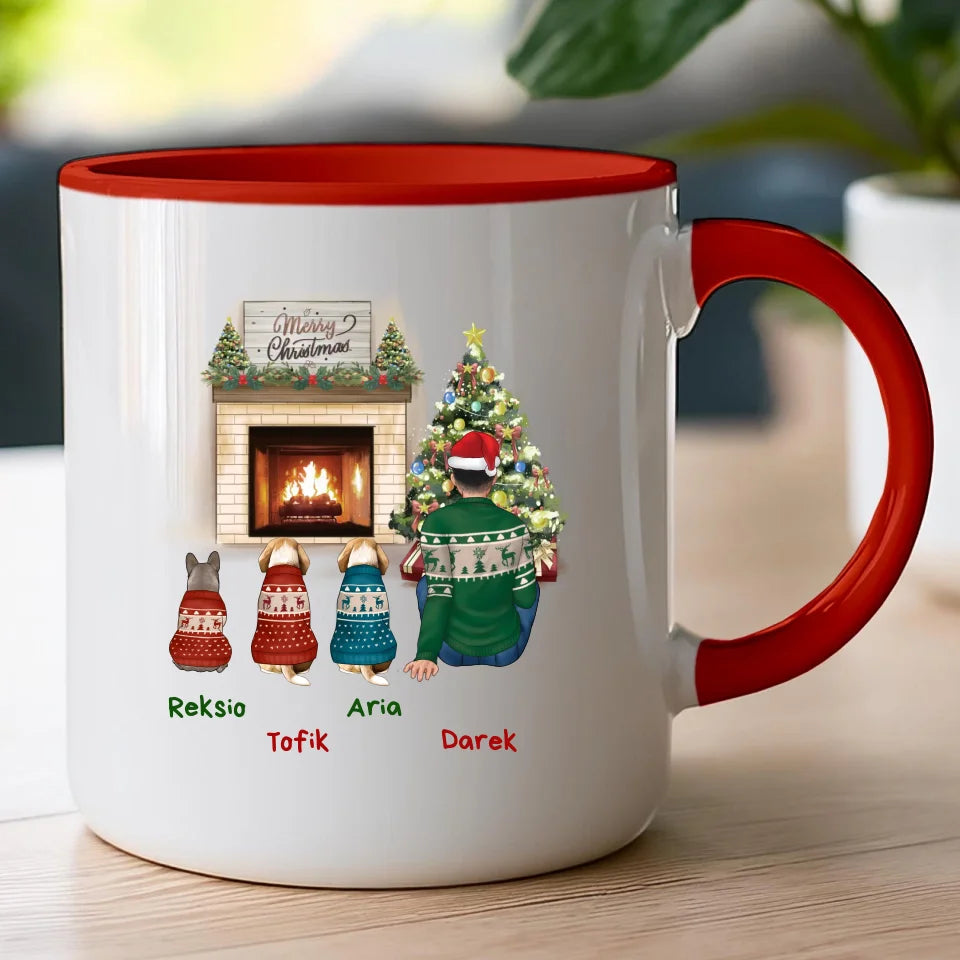 Kubek personalizowany świąteczny dla mężczyzny - pieski #650