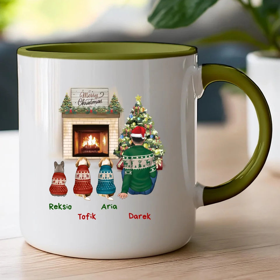 Kubek personalizowany świąteczny dla mężczyzny - pieski #650