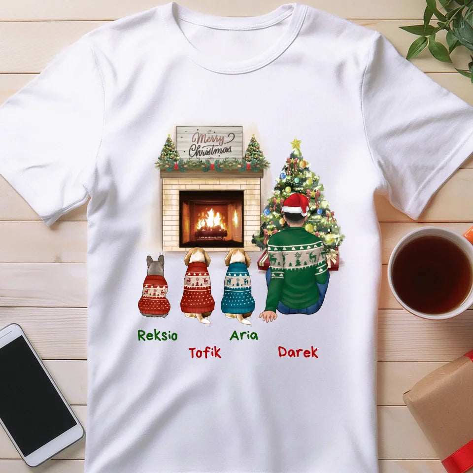 Koszulka personalizowana świąteczna dla mężczyzny - pieski #650