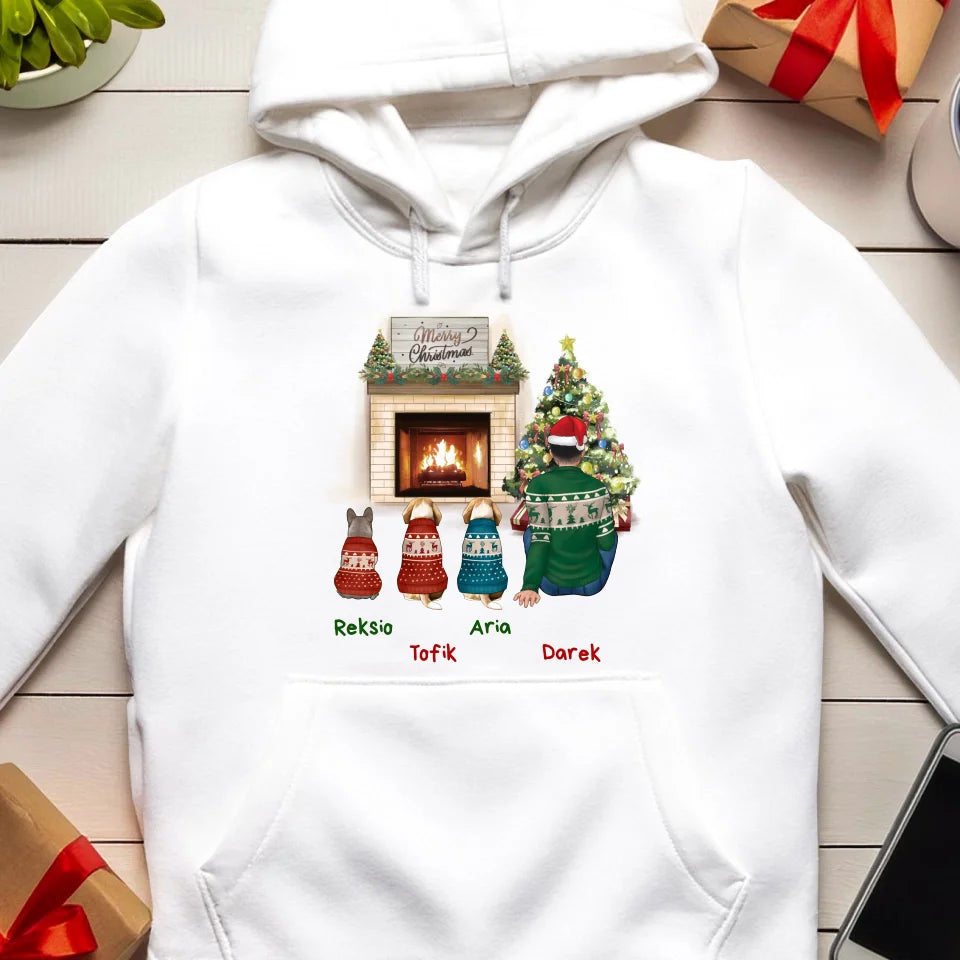 Bluza personalizowana świąteczna dla mężczyzny - pieski #650