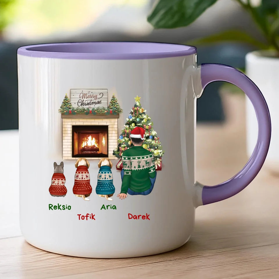 Kubek personalizowany świąteczny dla mężczyzny - pieski #650