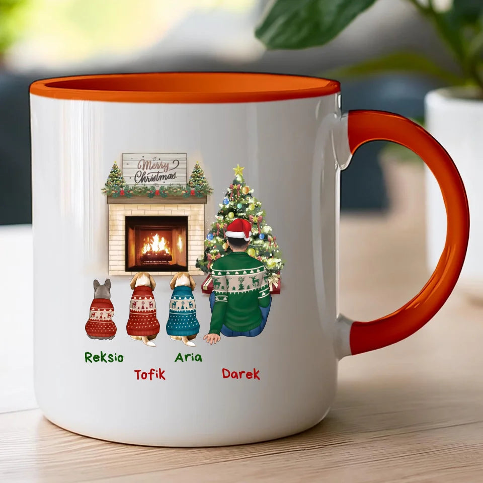 Kubek personalizowany świąteczny dla mężczyzny - pieski #650