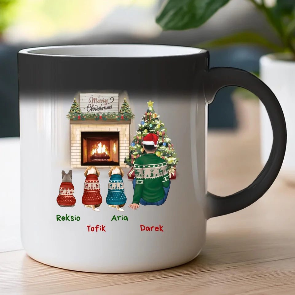 Kubek personalizowany świąteczny dla mężczyzny - pieski #650