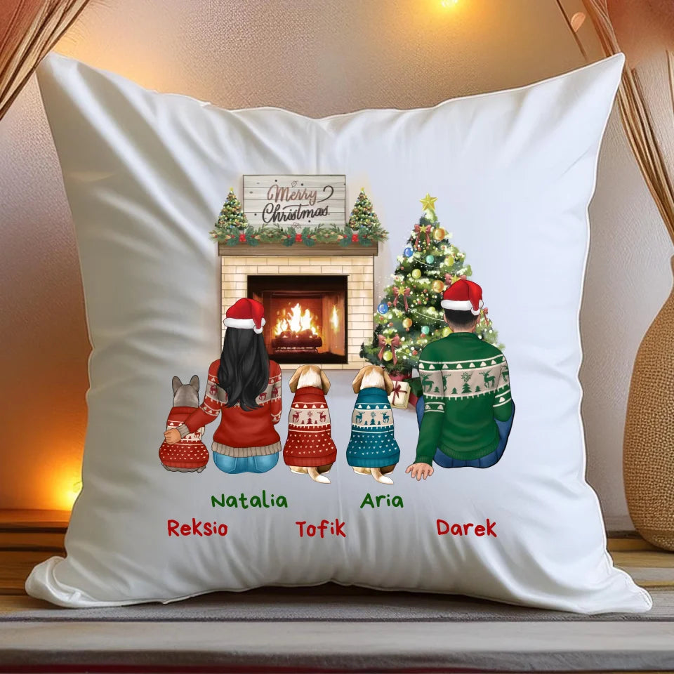 Poduszka personalizowana świąteczna dla par - pieski #55