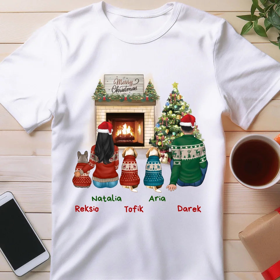 Koszulka personalizowana świąteczna dla par - pieski #55