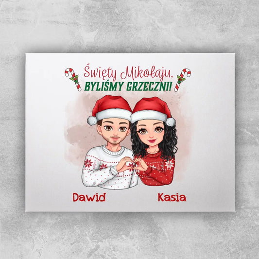 Obraz personalizowany świąteczny dla pary #54