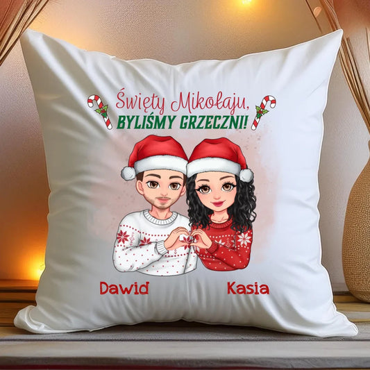 Poduszka personalizowana świąteczna dla pary #54