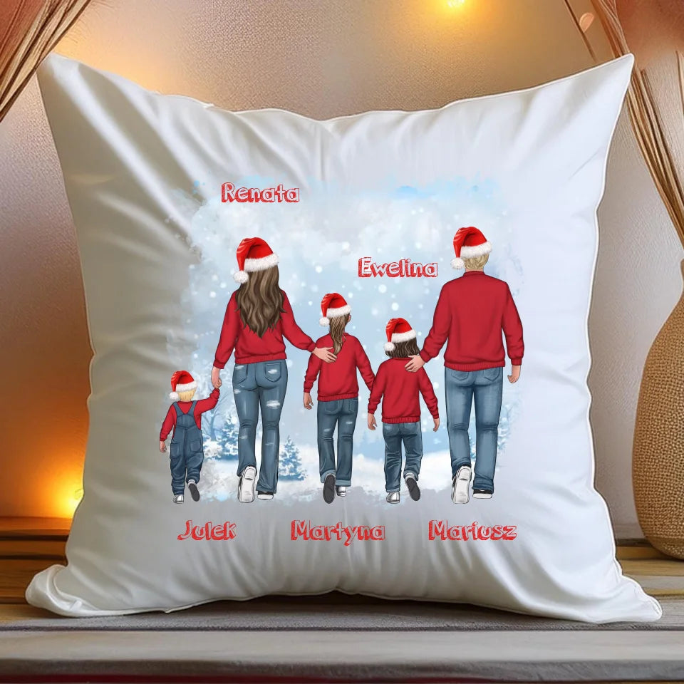 Poduszka personalizowana świąteczna dla rodziny #814