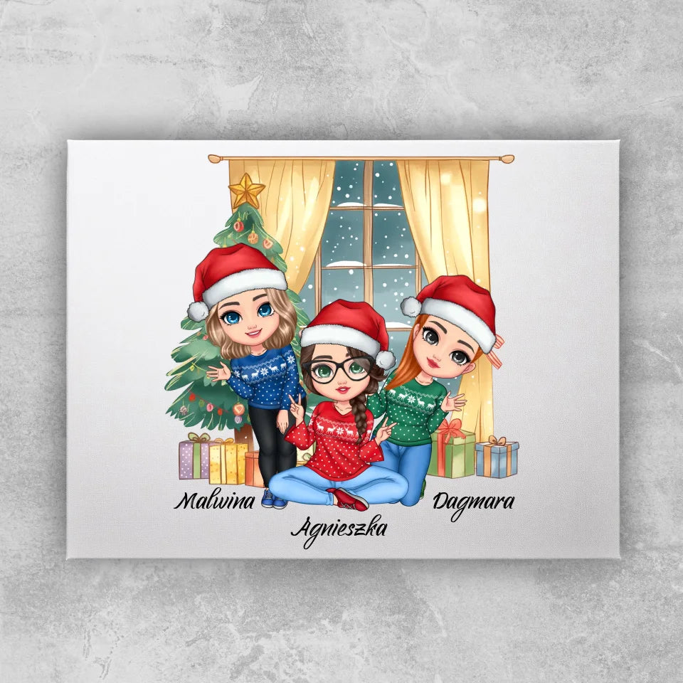 Obraz personalizowany świąteczny dla przyjaciółek #128