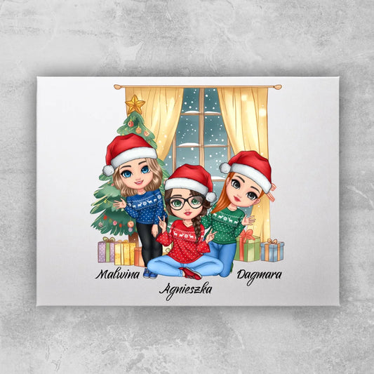 Obraz personalizowany świąteczny dla przyjaciółek #128
