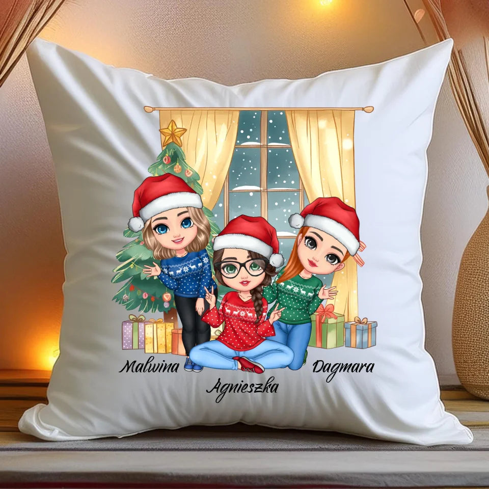 Poduszka personalizowana świąteczna dla przyjaciółek #128