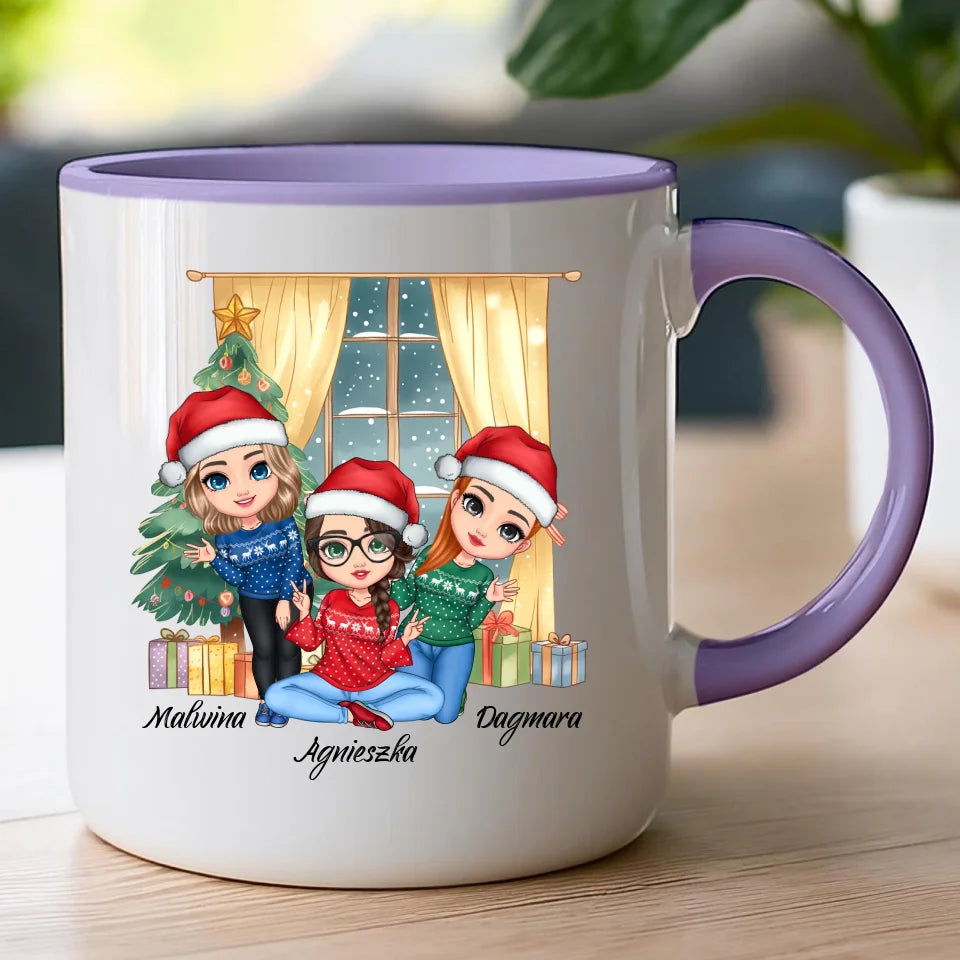 Kubek personalizowany świąteczny dla przyjaciółek #128