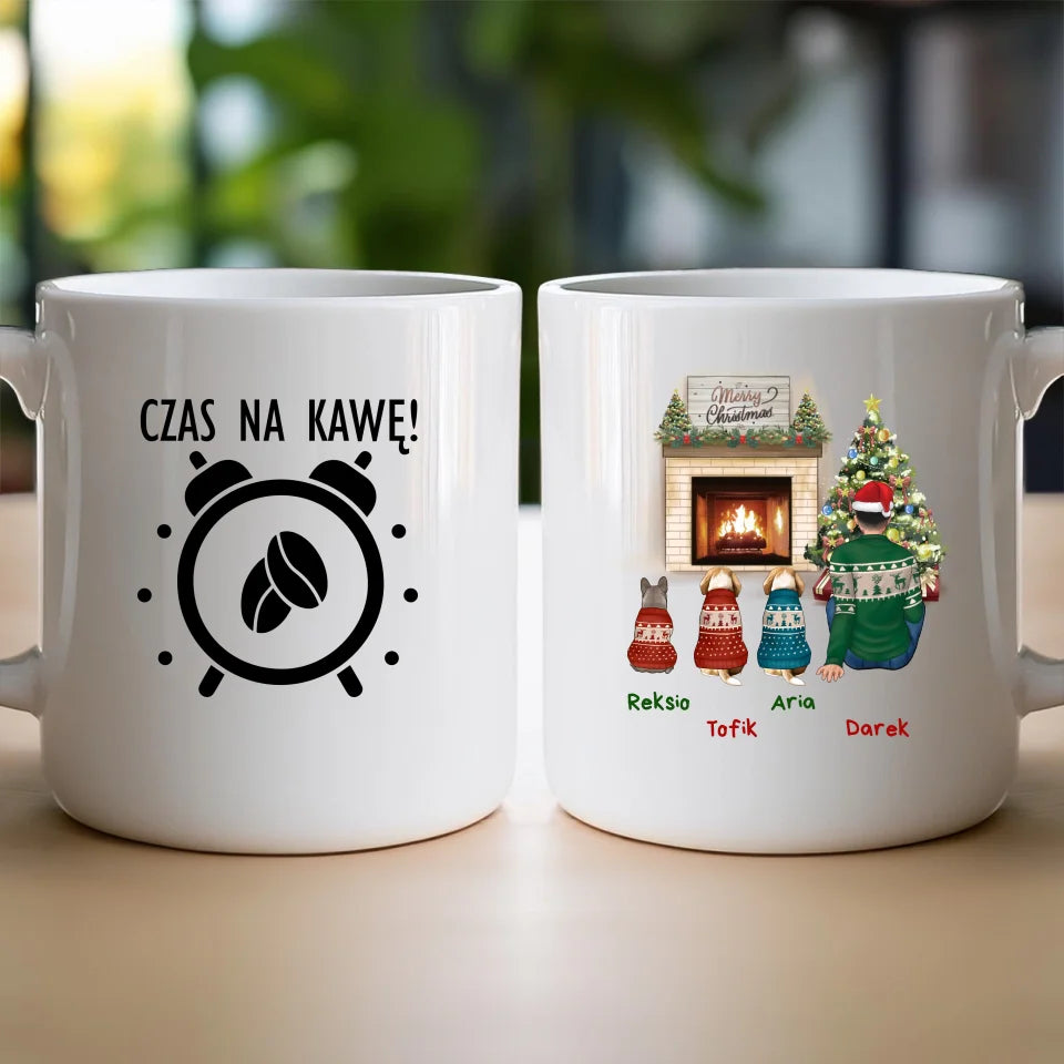 Kubek personalizowany świąteczny dla mężczyzny - pieski #650
