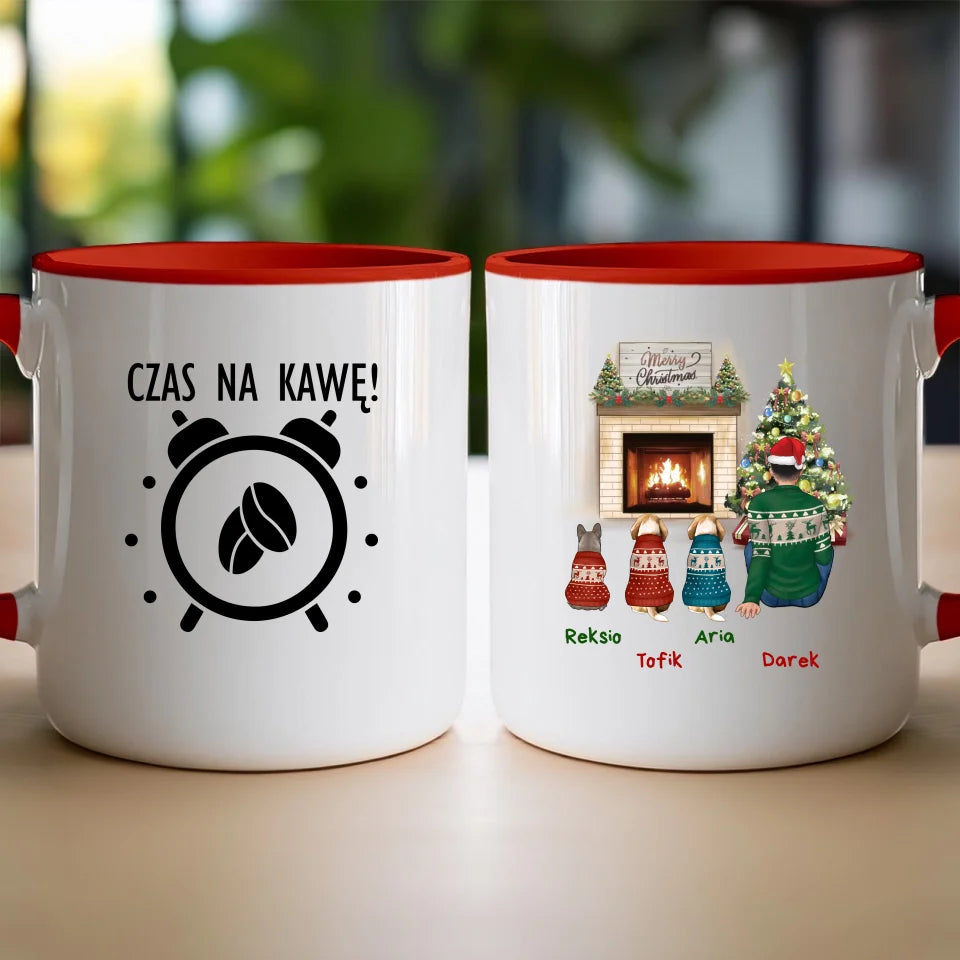 Kubek personalizowany świąteczny dla mężczyzny - pieski #650