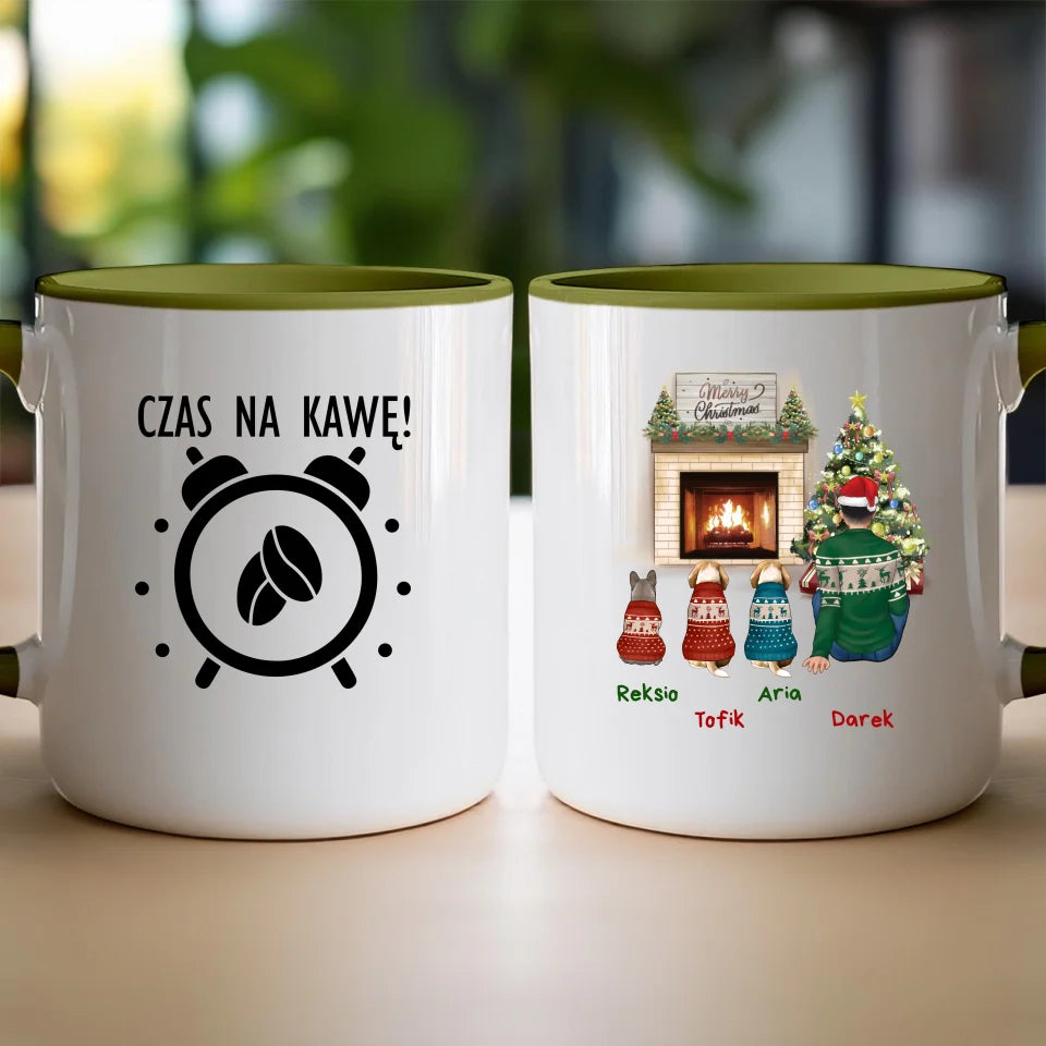 Kubek personalizowany świąteczny dla mężczyzny - pieski #650