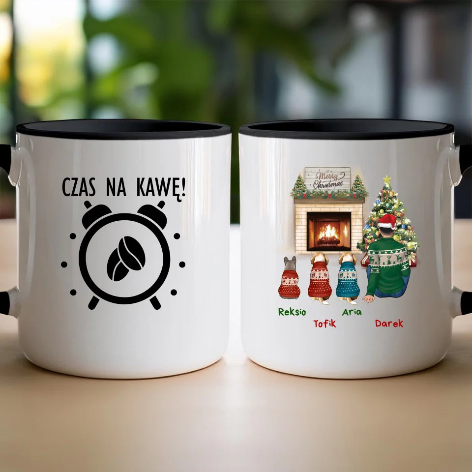 Kubek personalizowany świąteczny dla mężczyzny - pieski #650