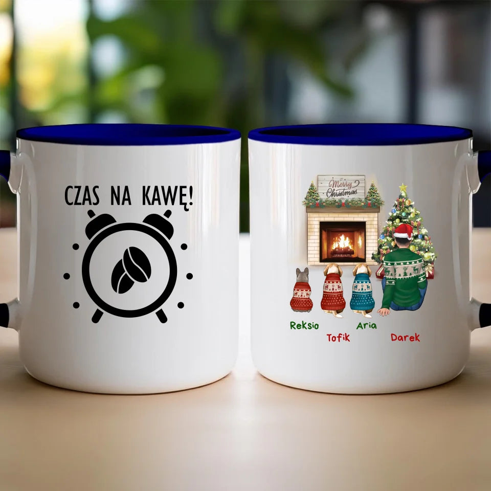 Kubek personalizowany świąteczny dla mężczyzny - pieski #650
