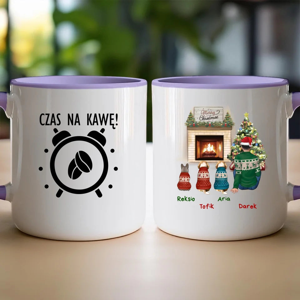 Kubek personalizowany świąteczny dla mężczyzny - pieski #650