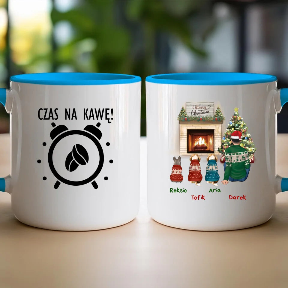 Kubek personalizowany świąteczny dla mężczyzny - pieski #650