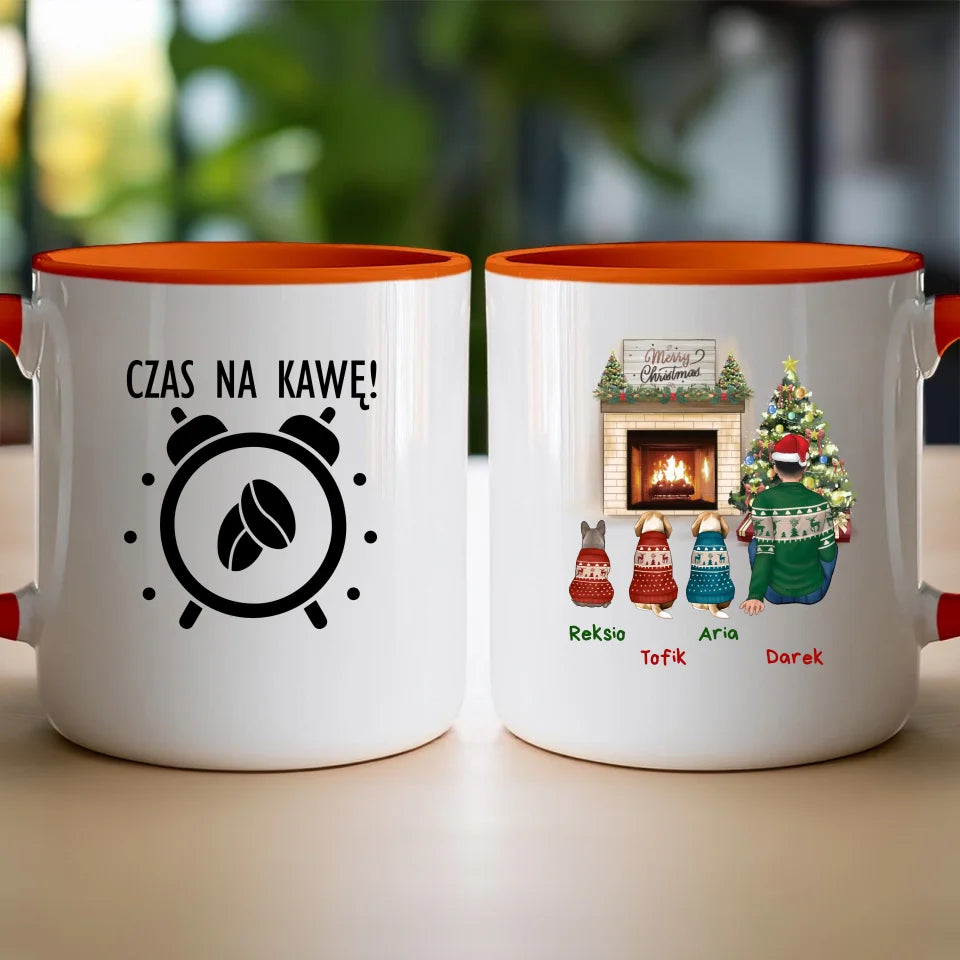 Kubek personalizowany świąteczny dla mężczyzny - pieski #650