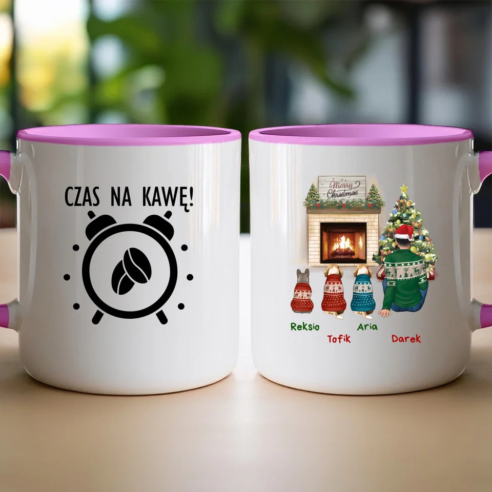 Kubek personalizowany świąteczny dla mężczyzny - pieski #650