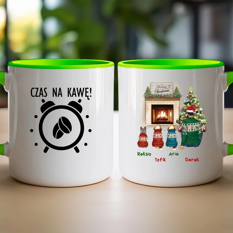 Kubek personalizowany świąteczny dla mężczyzny - pieski #650