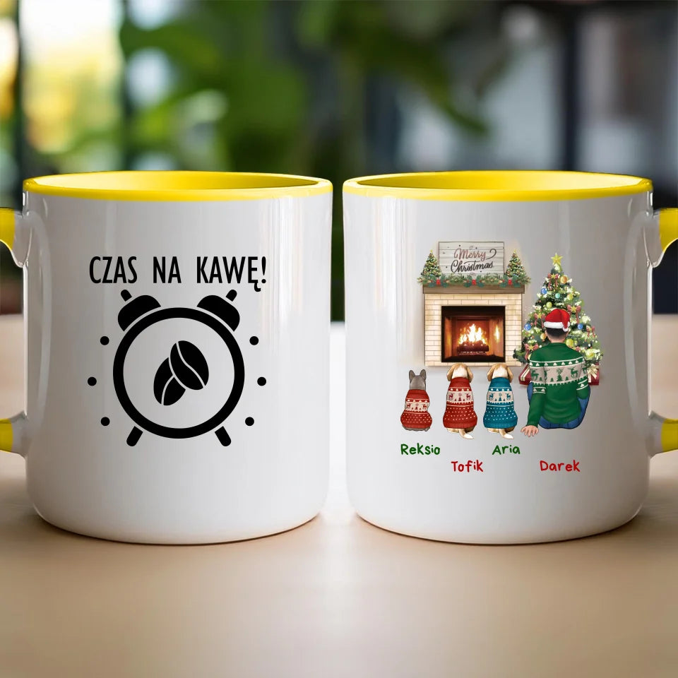 Kubek personalizowany świąteczny dla mężczyzny - pieski #650