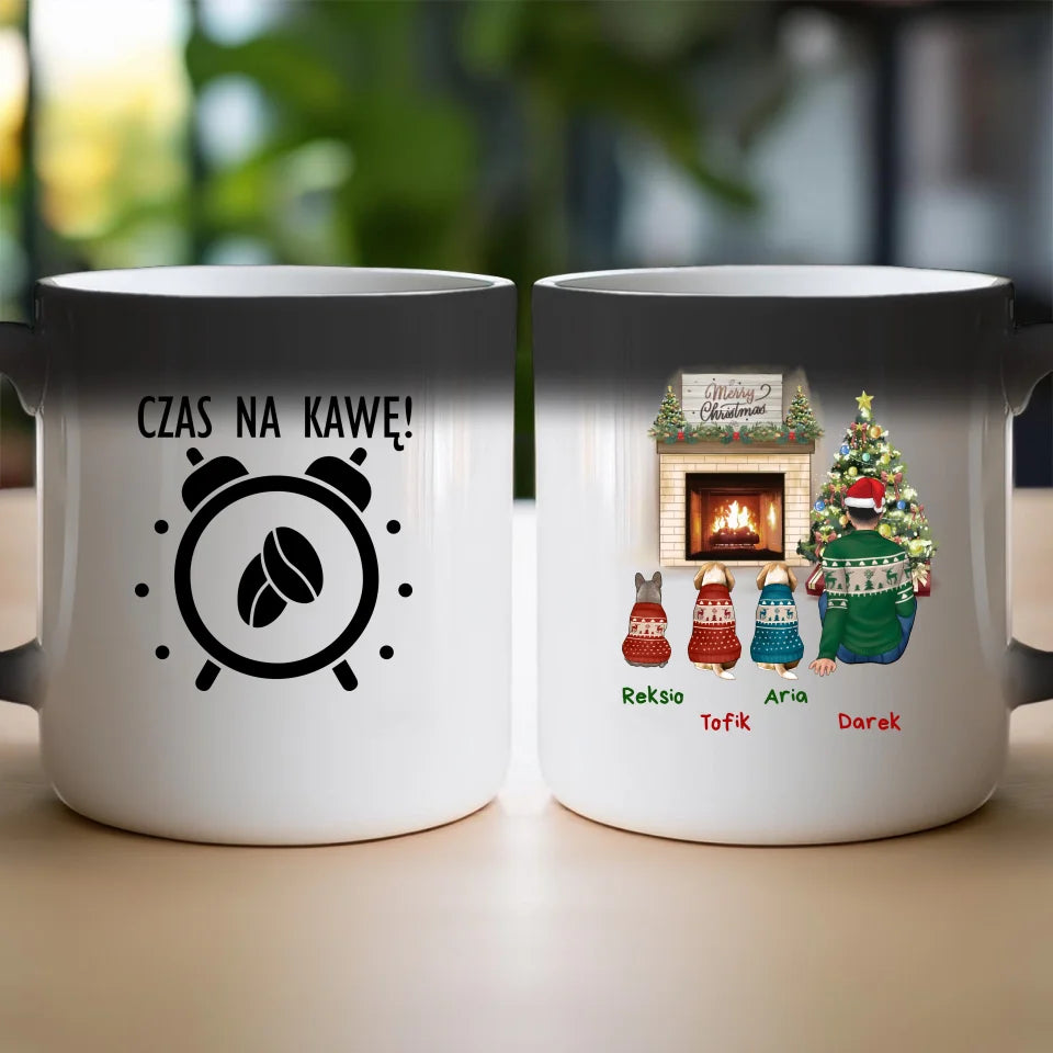Kubek personalizowany świąteczny dla mężczyzny - pieski #650