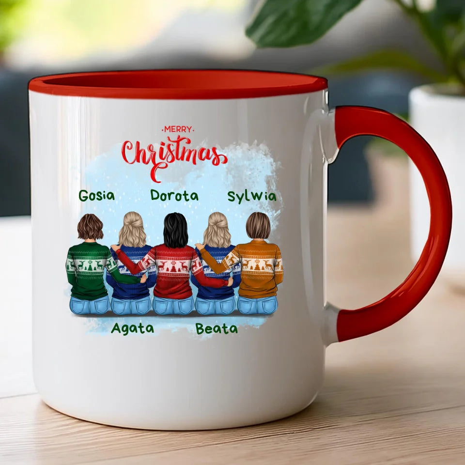 Kubek personalizowany świąteczny dla przyjaciółek 2-5 osób #126