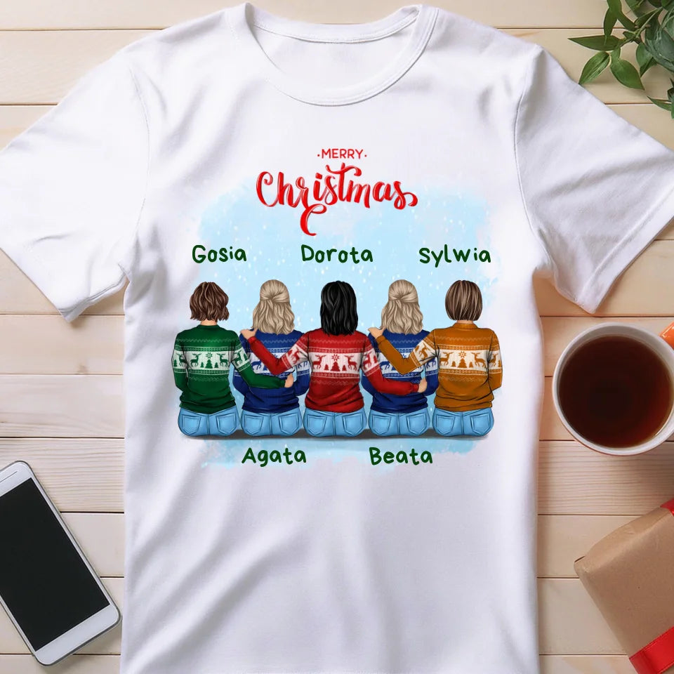 Koszulka personalizowana świąteczna dla przyjaciółek 2-5 osób #126