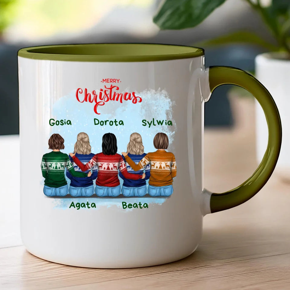 Kubek personalizowany świąteczny dla przyjaciółek 2-5 osób #126