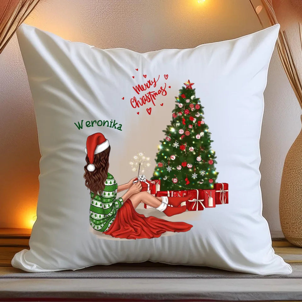 Poduszka personalizowana świąteczna dla kobiety #512