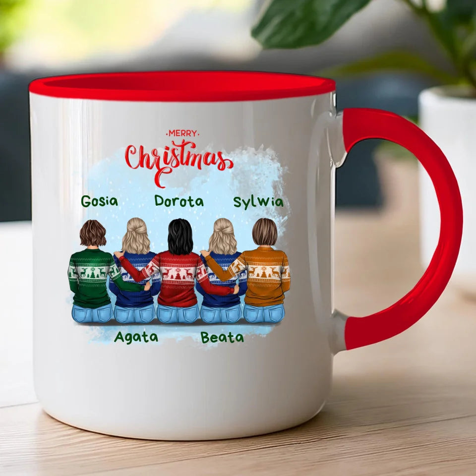 Kubek personalizowany świąteczny dla przyjaciółek 2-5 osób #126