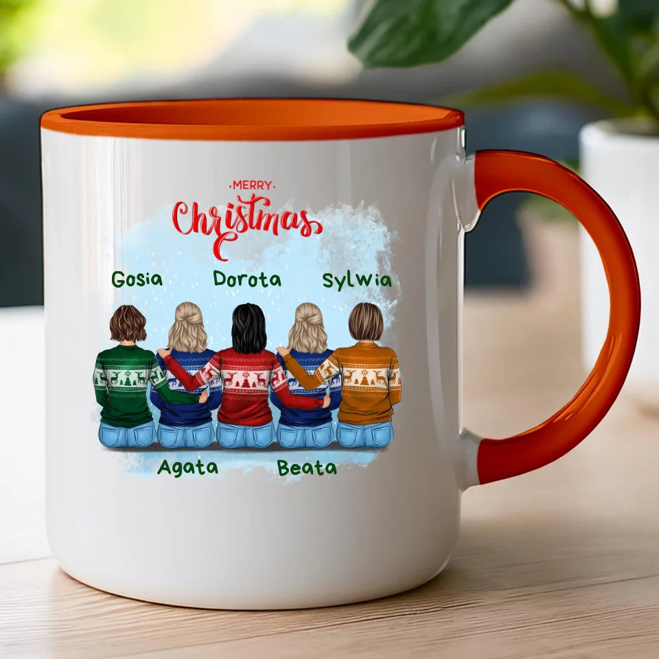 Kubek personalizowany świąteczny dla przyjaciółek 2-5 osób #126