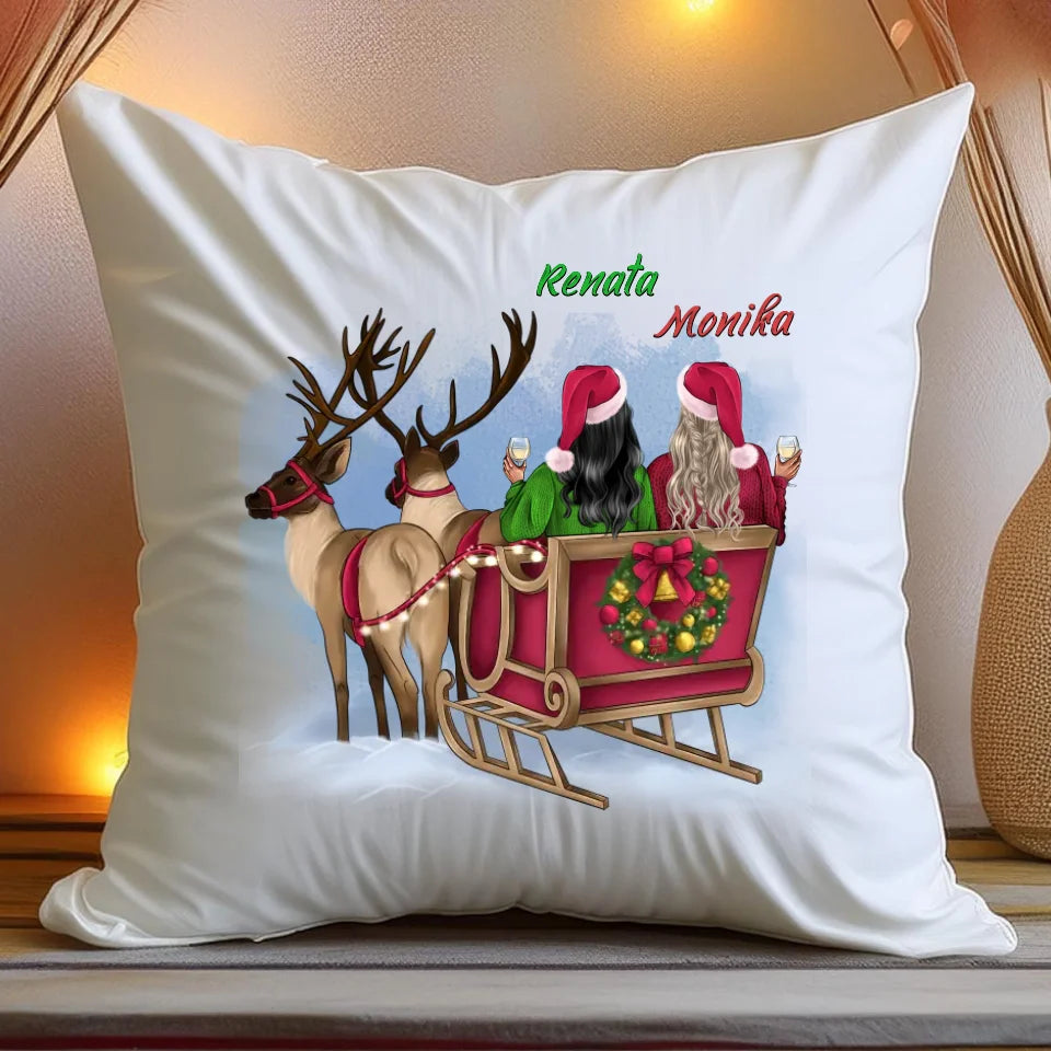 Poduszka personalizowana świąteczna dla przyjaciółek #125