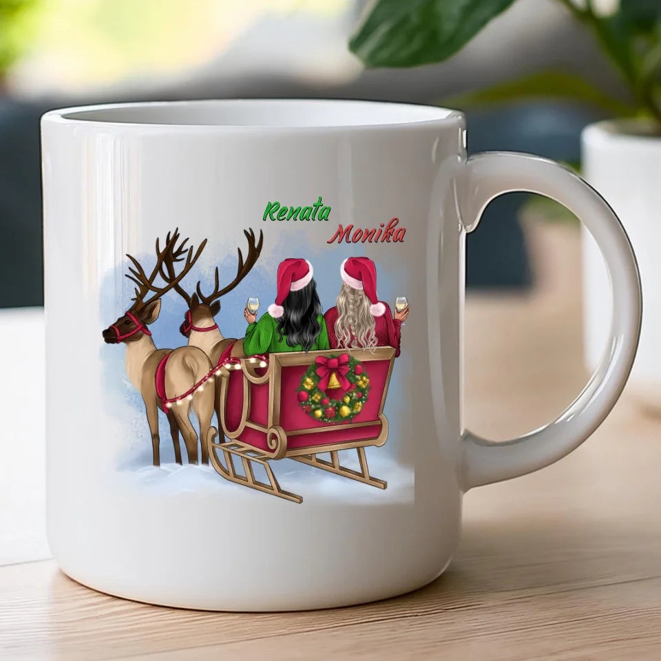 Kubek personalizowany świąteczny dla przyjaciółek #125