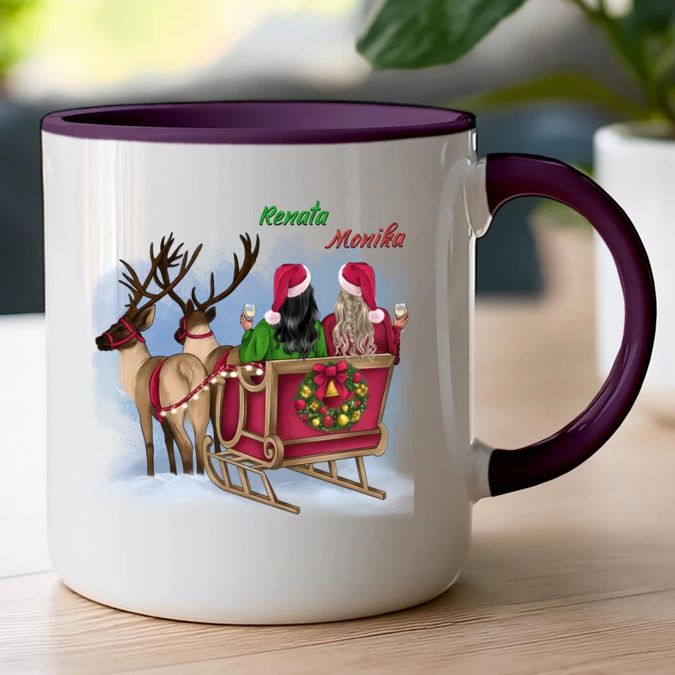 Kubek personalizowany świąteczny dla przyjaciółek #125