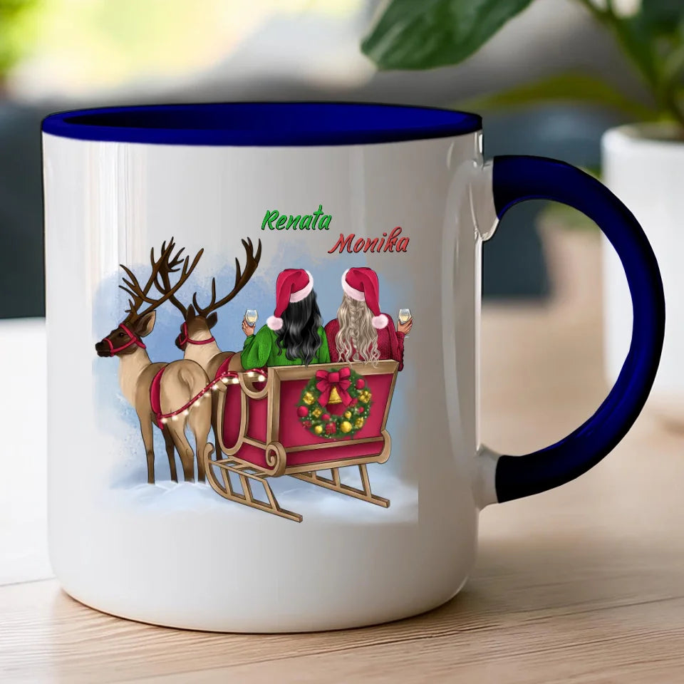 Kubek personalizowany świąteczny dla przyjaciółek #125