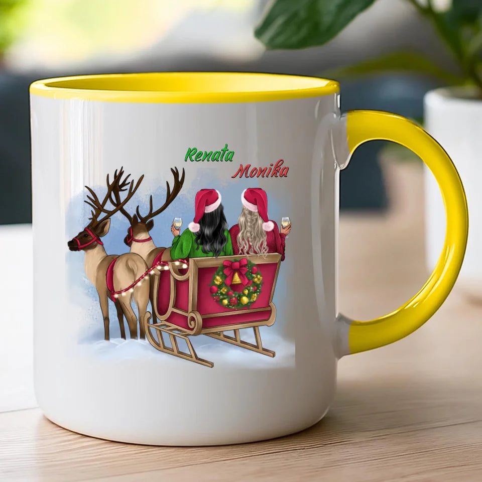 Kubek personalizowany świąteczny dla przyjaciółek #125