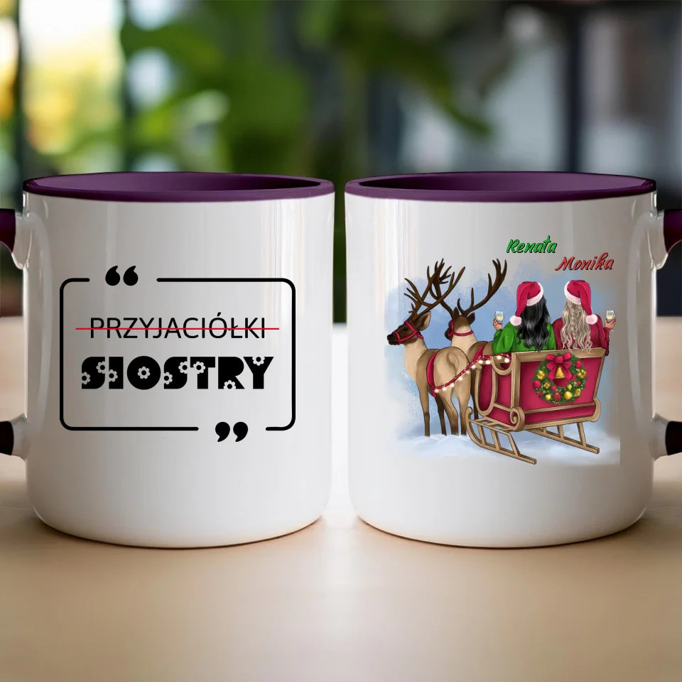 Kubek personalizowany świąteczny dla przyjaciółek #125