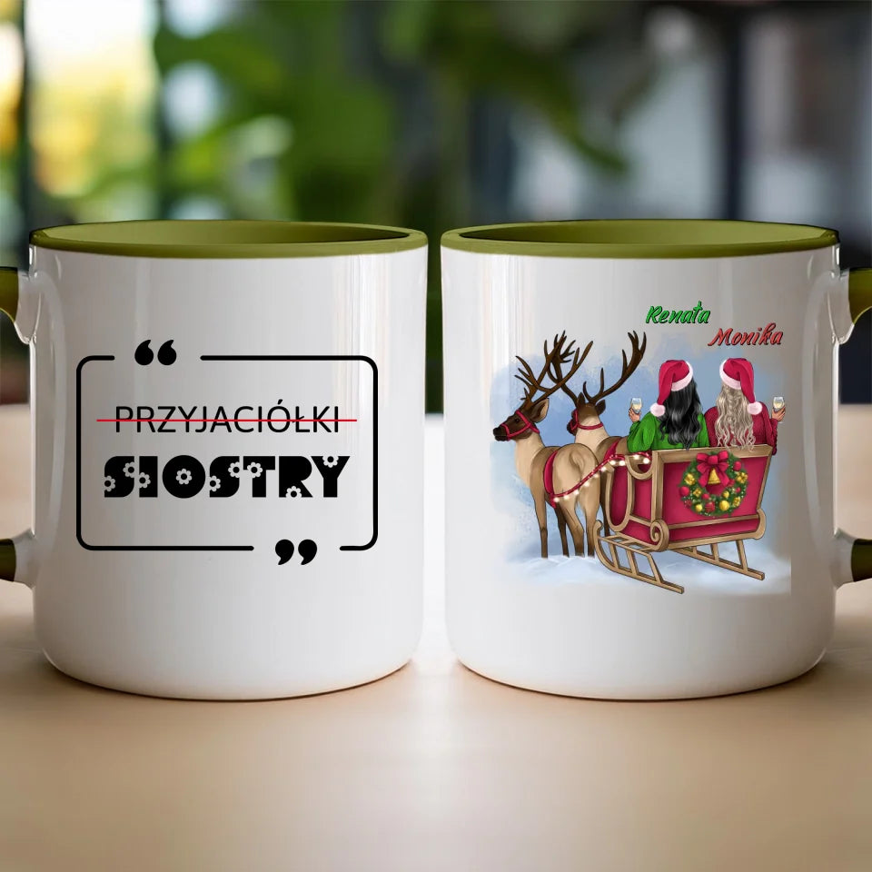 Kubek personalizowany świąteczny dla przyjaciółek #125
